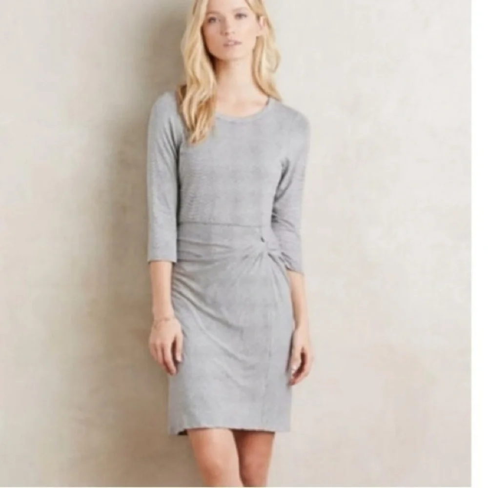 Anthropologie | Amadi twist waist jersey knit micro striped dress large